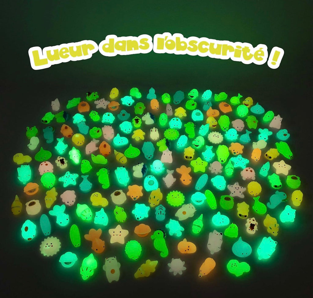 Lot de 10 Squishy animaux ￼Mystère fluorescent