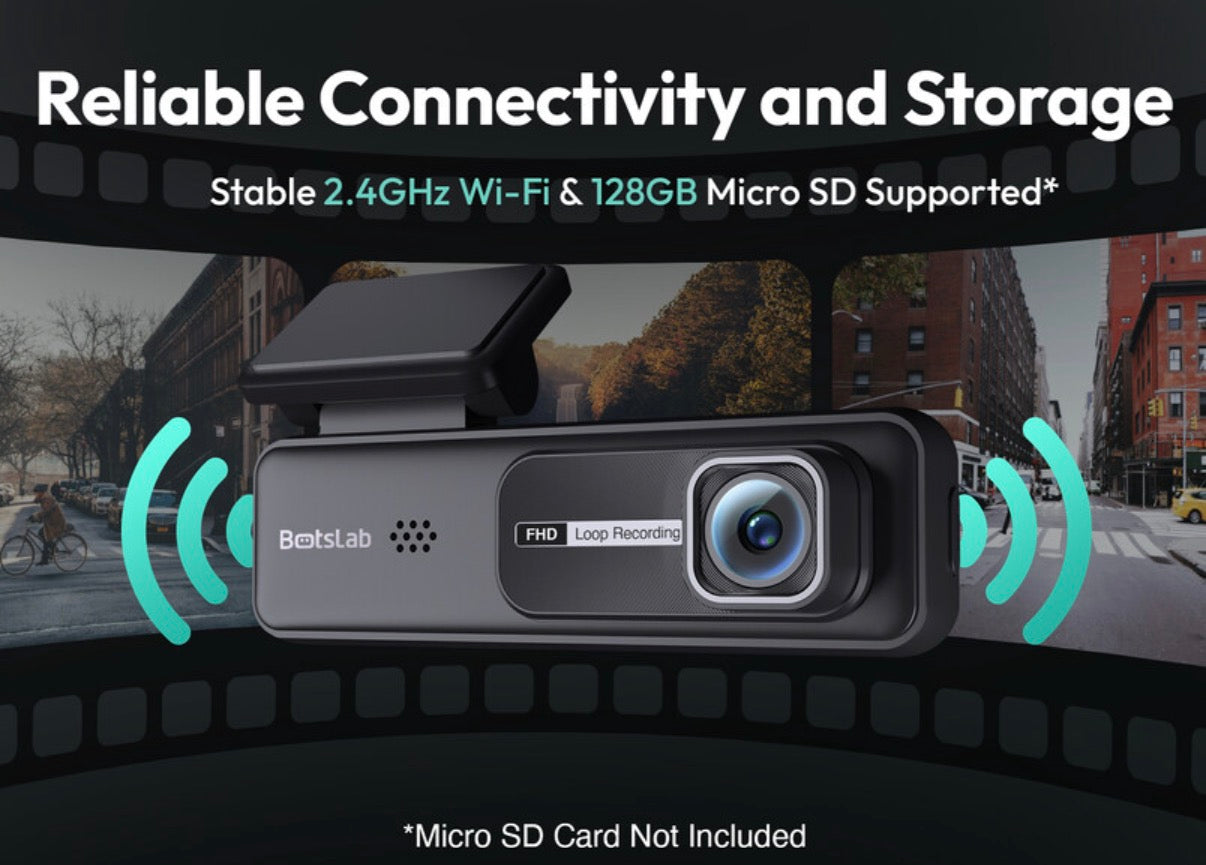 Dashcam, résolution 2K, design compact, grand-angle 140° , mode nuit