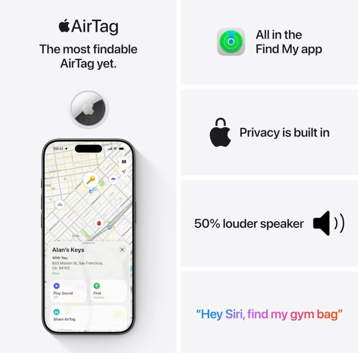 Apple AirTag (2e génération) : Localiseur pour porte-clés, portefeuilles et plus encore ; Localisation avec signal sonore ;
Configuration en un seul geste avec iPhone...