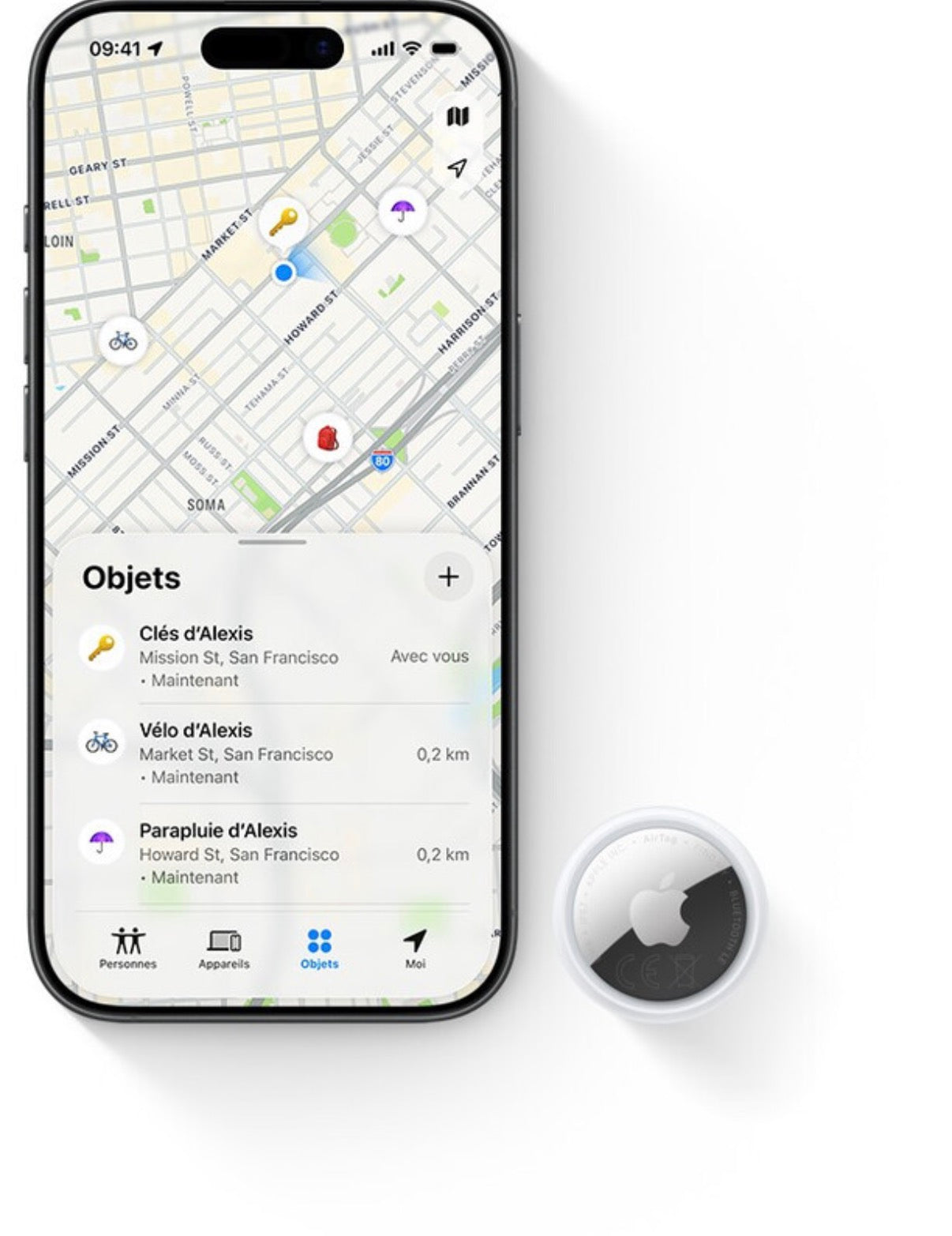 Apple AirTag (2e génération) : Localiseur pour porte-clés, portefeuilles et plus encore ; Localisation avec signal sonore ;
Configuration en un seul geste avec iPhone...