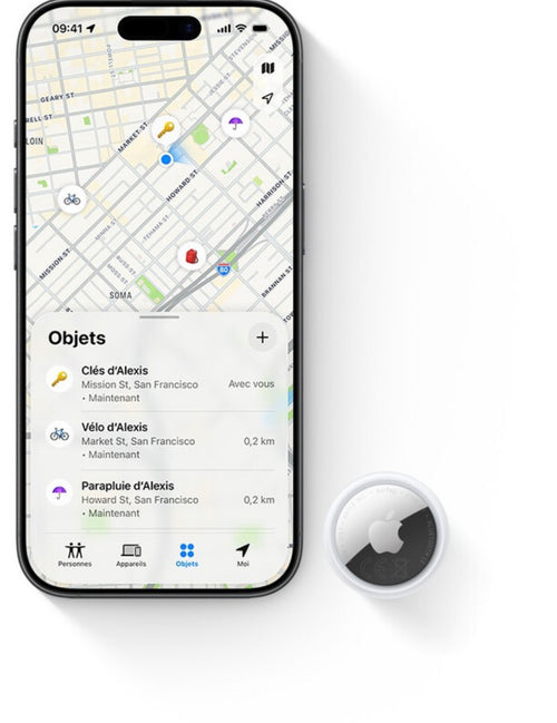 Apple AirTag (2e génération) : Localiseur pour porte-clés, portefeuilles et plus encore ; Localisation avec signal sonore ;
Configuration en un seul geste avec iPhone...