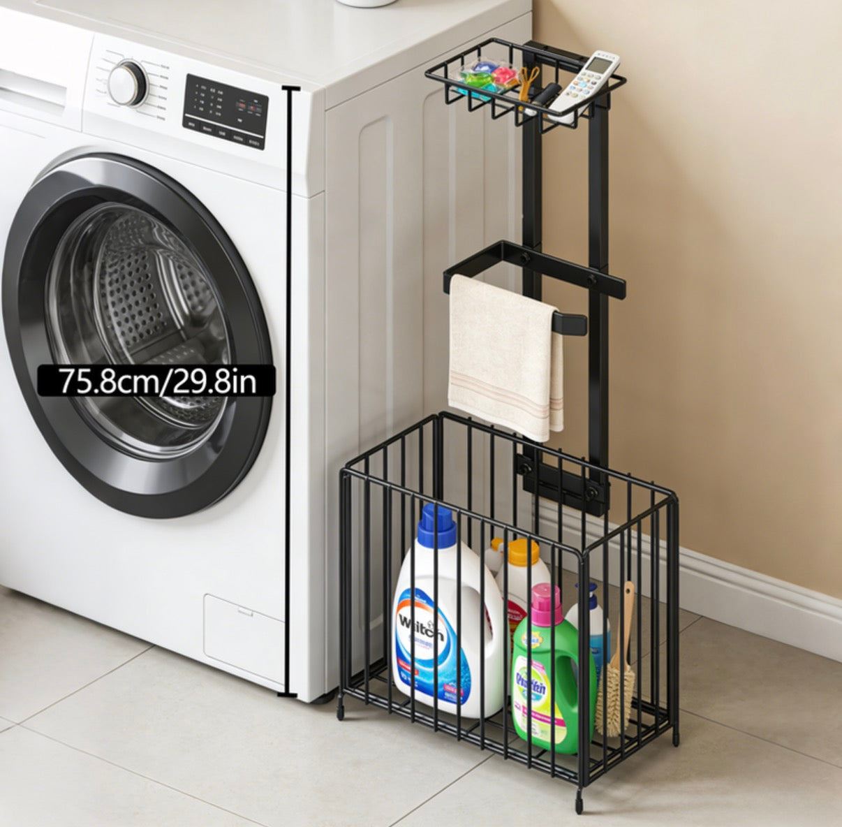serviteur de WC multifonction en métal noir