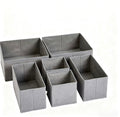 Organisateurs de tiroir en tissu pour chaussettes et sous-vêtements, lot de 6, gris