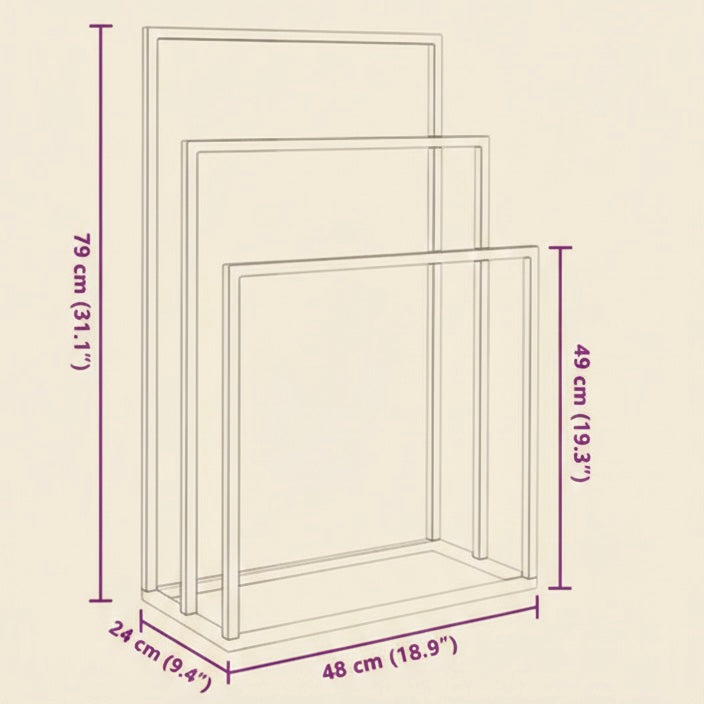 Porte-serviettes en métal noir, double ou triple