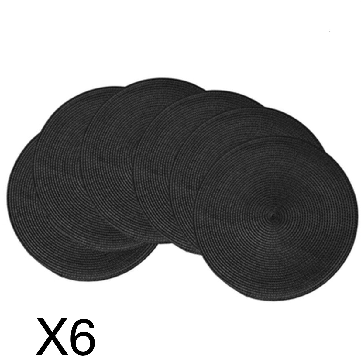 Lot de 6 Sets de table Ronds tressés 38CM