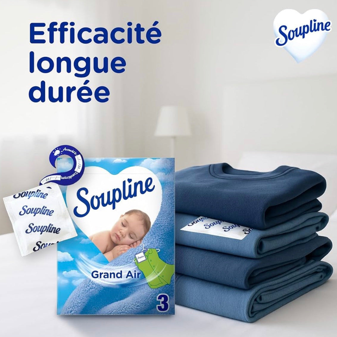 Soupline Sachets Parfumés Armoire Grand Air , Lot de 3