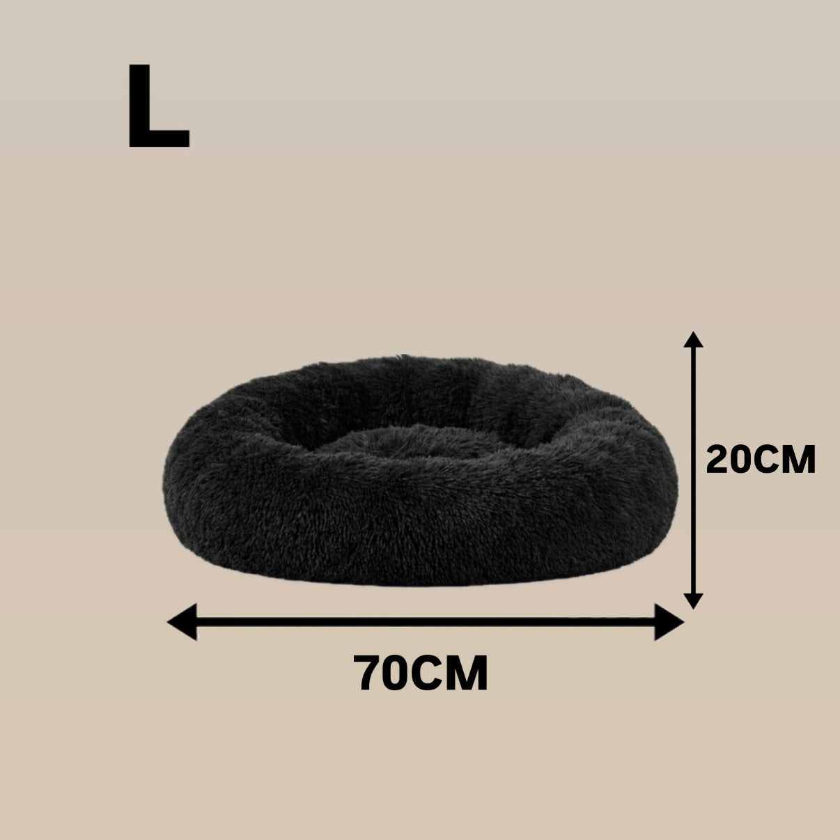Panier rond pour chien et chat, noir