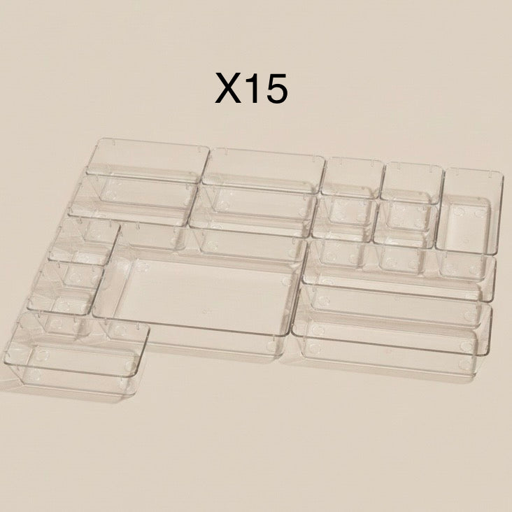 Lot de 15 Organisateurs de Tiroir Modulable (maquillage,bijoux etc)