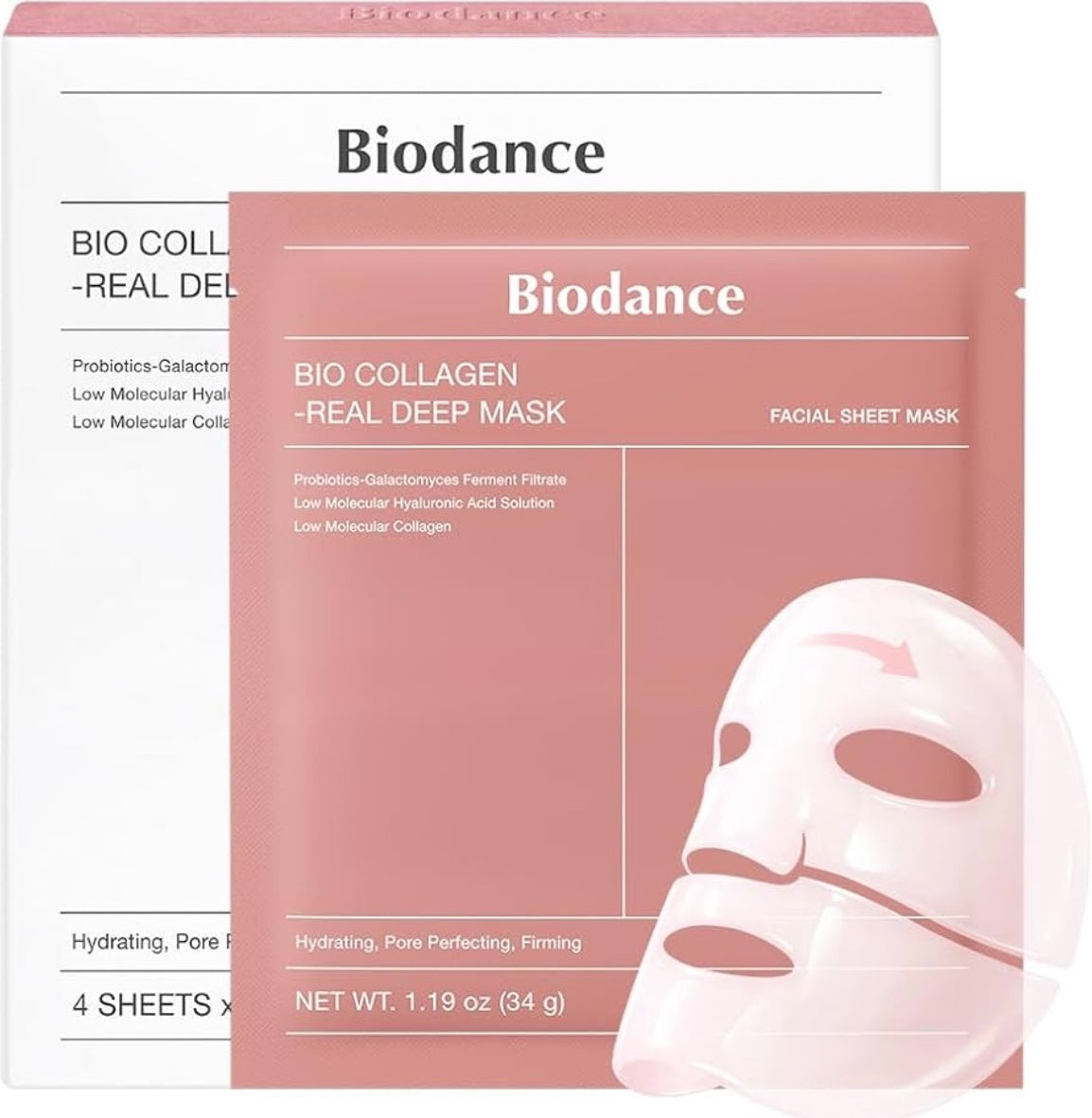 BIODANCE Bio-Collagen Masque Profond Réel, Masque Hydrogel, Minimisation des Pores, Amélioration de l'Élasticité, Skincare Coréenne
