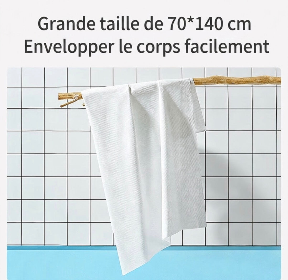Serviettes de bain jetables, 70×140 cm, lot de 5 (1 serviette par sachet individuel)
Indispensables pour voyages et déplacements professionnels