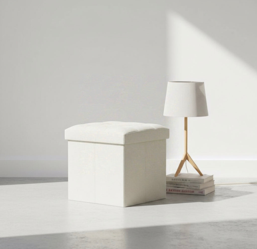 Pouf pliable beige