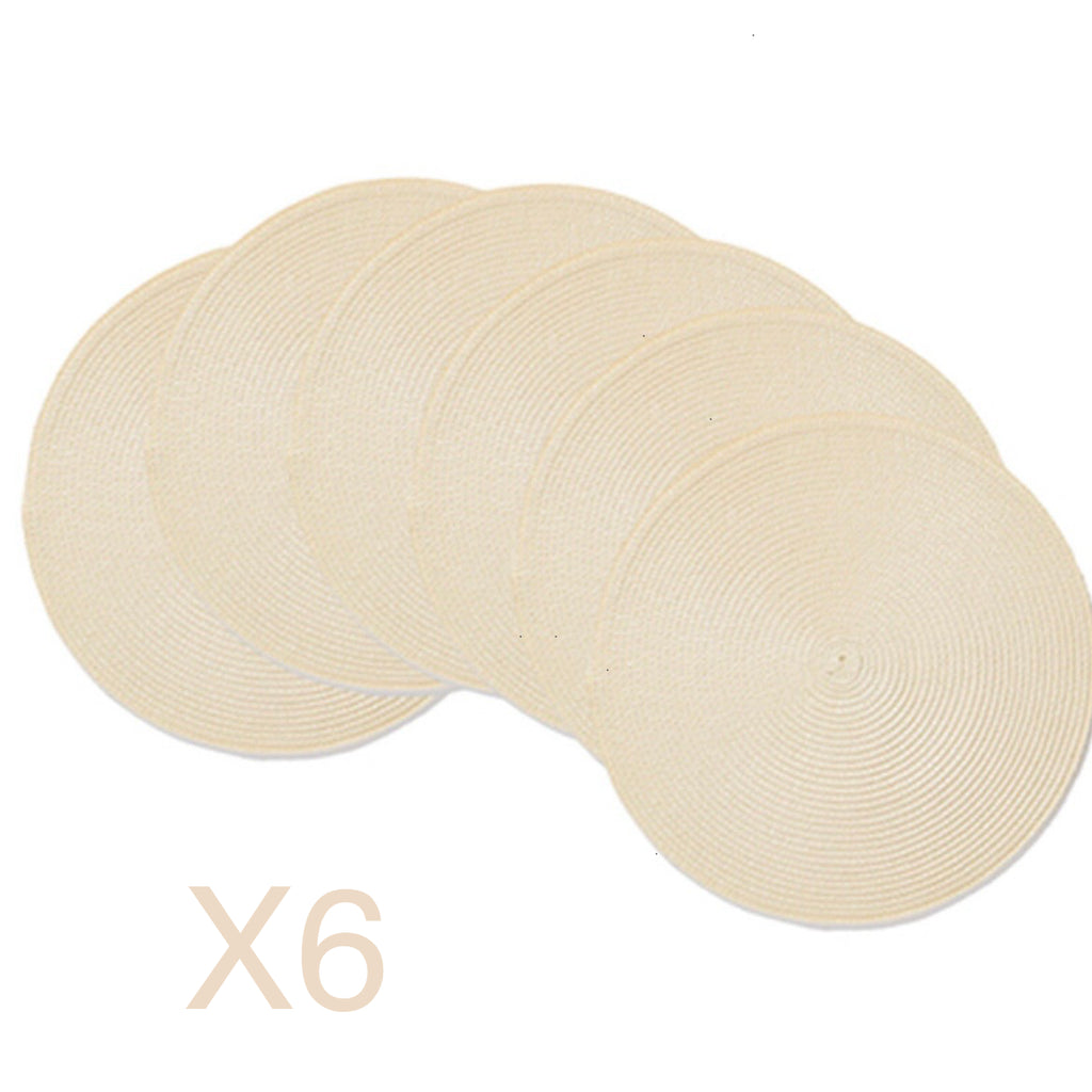 Lot de 6 Sets de table Ronds tressés 38CM