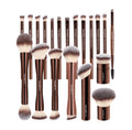Lot de 20 pinceaux à maquillage en aluminium de qualité professionnelle avec pochette de rangement
