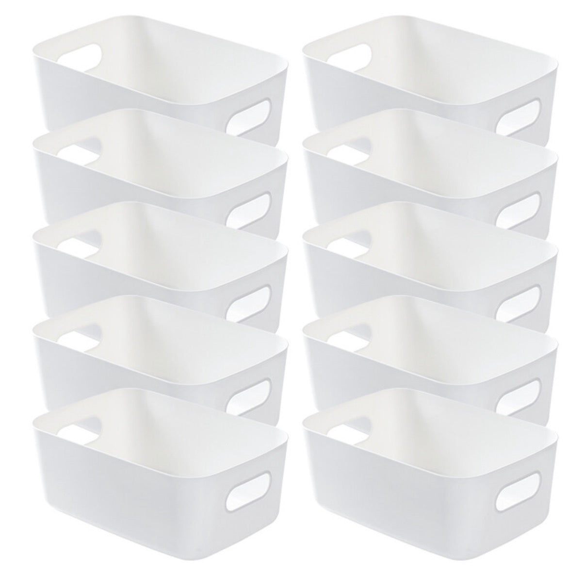 Lot de 10 bacs de rangement multifonction - Blanc