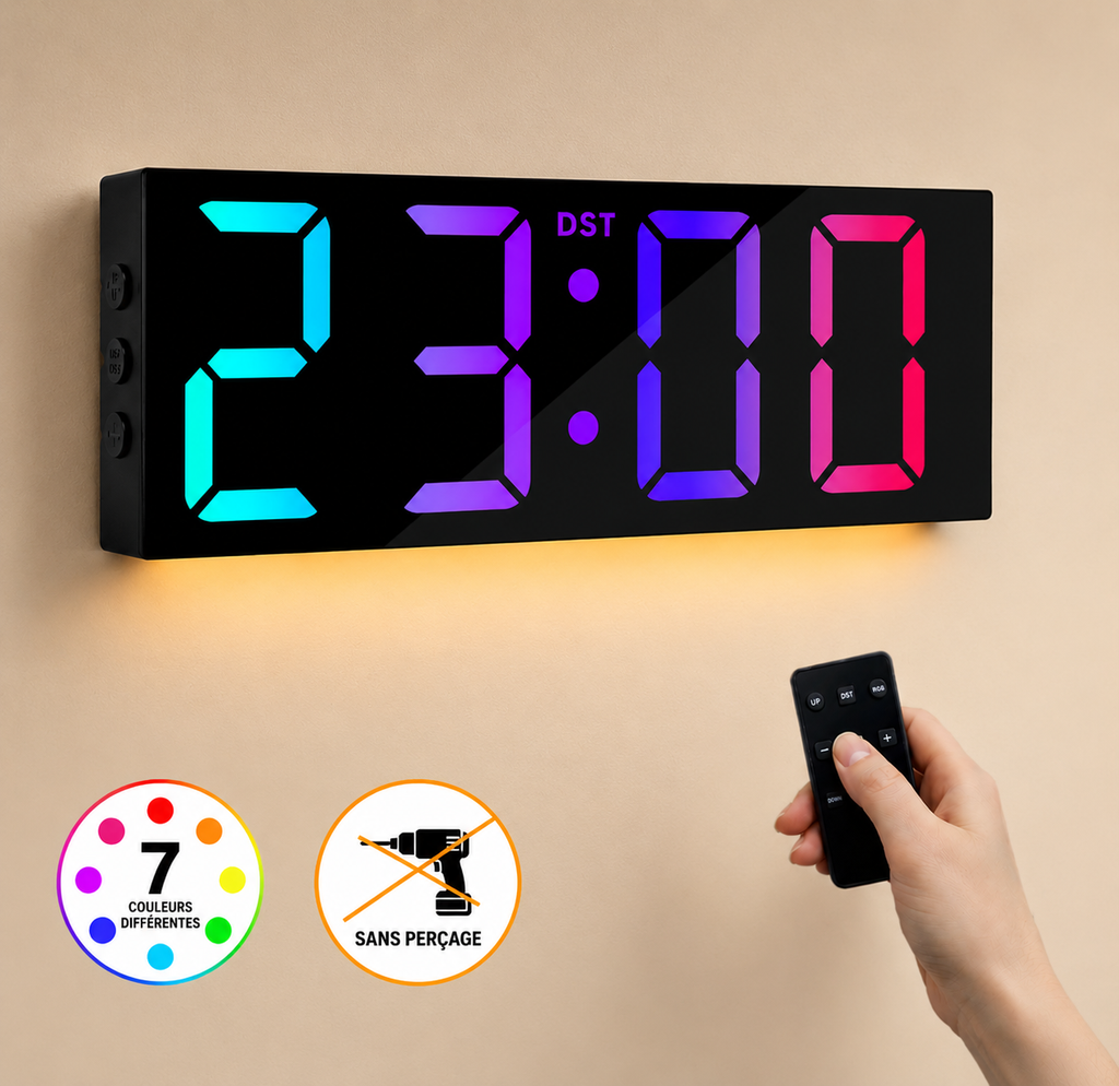 Horloge numérique 12 pouces
