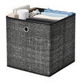 Cubes de rangement en tissu kaki clair – Lot de 6 boîtes pliables avec poignées, 30 x 30 x 30 cm, parfaits pour les étagères cubiques – non-tissé, parfaits pour les vêtements et l’organisation des placards