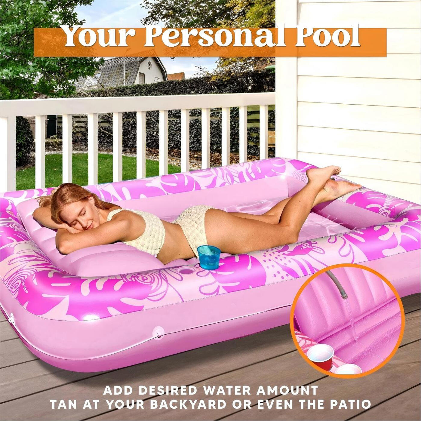 Piscine solaire avec pompe automatique Rose ou Vert