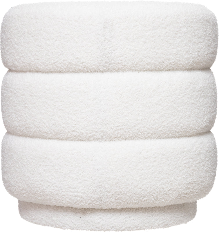 Pouf blanc bouclés 40CM