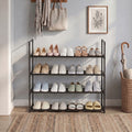 Étagère à chaussures 4 niveaux, meuble à chaussures empilable, rangement gain de place pour chambre, couloir, salon, 30 x 92 x 74 cm, noir