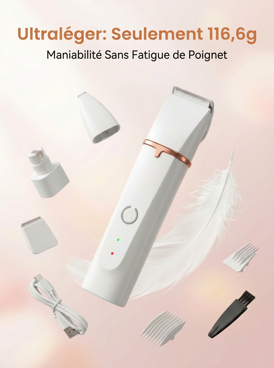 Tondeuse Sans Fil pour Soins des Animaux (Chiens et Chats)