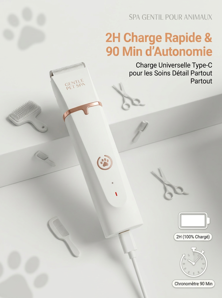 Tondeuse Sans Fil pour Soins des Animaux (Chiens et Chats)