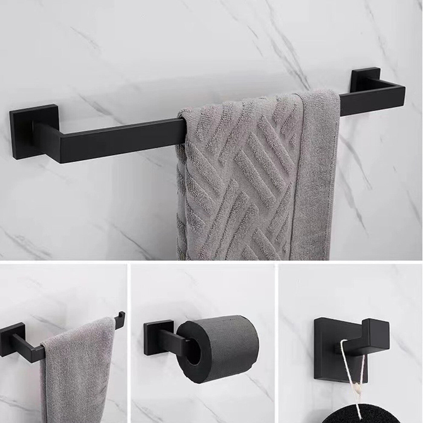 Ensemble de porte-serviettes 5 pièces (or,silver,black)