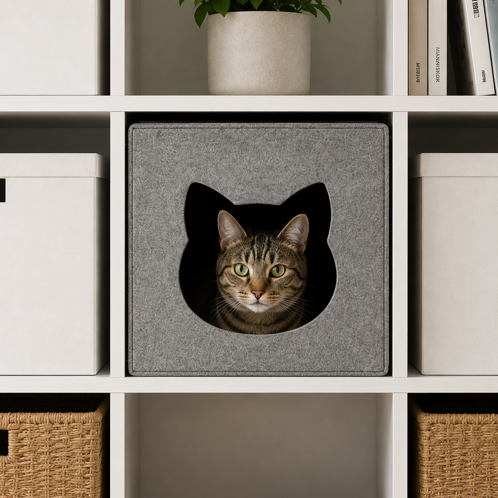 Niche pour chat feutre compatible meuble à cube KALAX