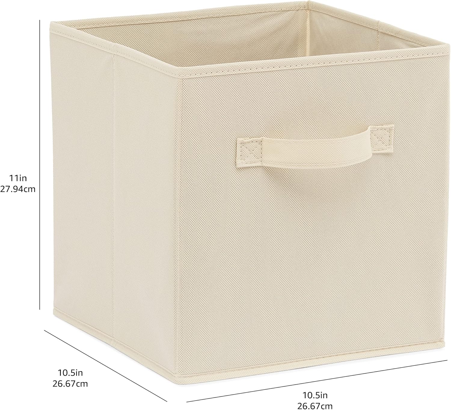 Lot de 6 Boîtes de Rangement Pliables en Tissu avec Poignées, Beige ou gris. 10.5 × 10.5 x 11 pouces