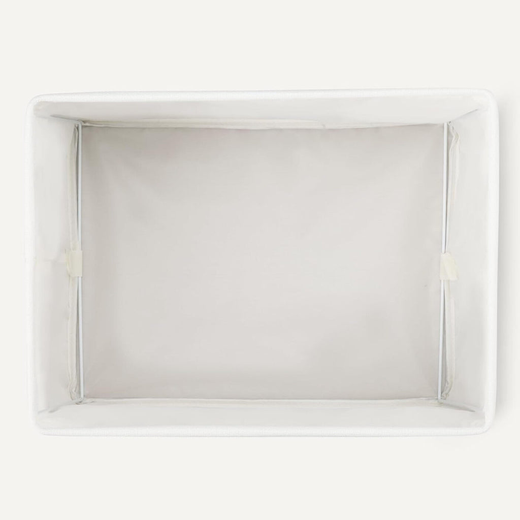 Lot de 3 grands bacs de rangement pliables en lin avec poignées en cuir