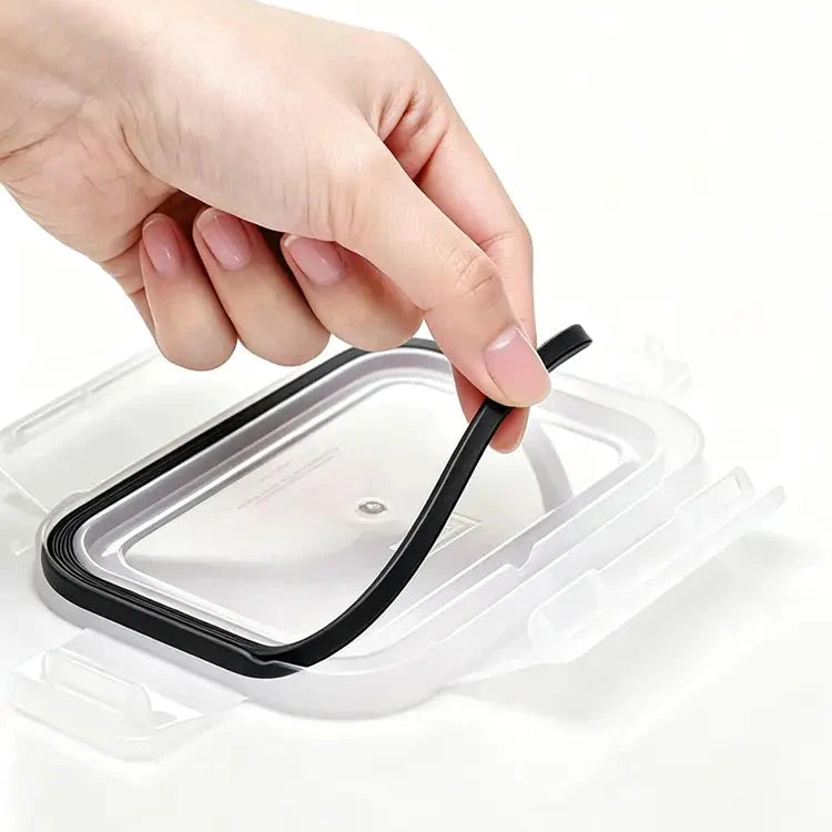 Lot de 10 contenants alimentaires noirs à fermeture à clip, Verre à haute teneur en borosilicate (1040 ml x 5 + 370 ml x 5), Couvercles hermétiques, Lot de boîtes repas de bureau